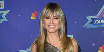 Heidi Klum Wows in Topless Look Under Leather Jacket with Tom Kaulitz