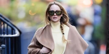 Jennifer Lawrence Wore Toteme's Camel It Coat