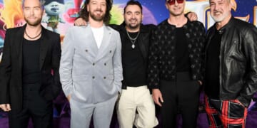 Justin Timberlake Steps Out with *NSYNC at 'Trolls Band Together' Premiere