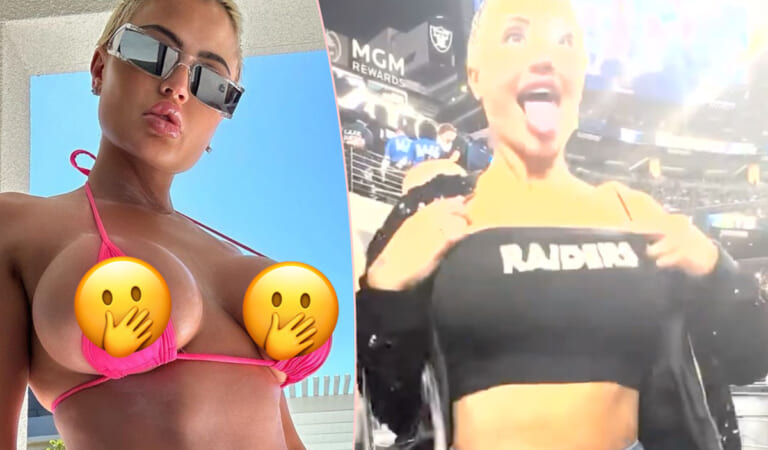 OnlyFans Model KICKED OUT For Flashing Boobs At Raiders Game! WATCH!