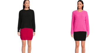 Stay Cozy With This Cable-Knit Mini Sweater Skirt