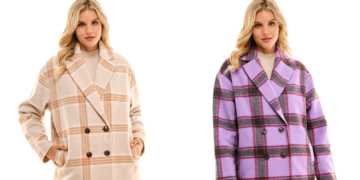 This Pastel Plaid Twill Coat Is Giving Cozy, but Make It Fashion