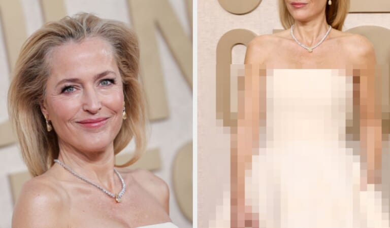 Gillian Anderson's Golden Globes Vagina Dress Truly Needs To Be Seen To Be Believed