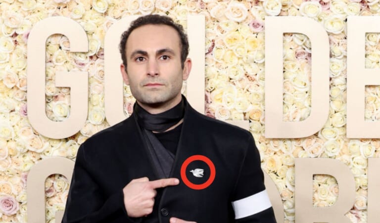 "The Crown" Actor Khalid Abdalla Wore A Bethlehem Dove Pin At The Golden Globes To Demand A Ceasefire