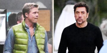 Brad Pitt and Javier Bardem Film F1 Movie at Rolex 24 in Set Photos