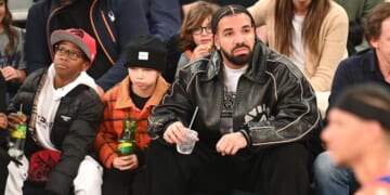 Drake and Son Adonis Sit Courtside at New York Knicks Game