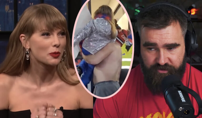 Watch The ADORABLE Moment Jason Kelce Lifts Young Fan To Meet Taylor Swift!