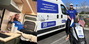 Meet the 'Dutch Forrest Gump' who's walking barefoot across America to raise awareness for men's mental health