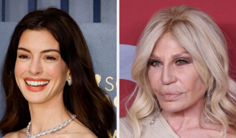 Anne Hathaway Treated Donatella Versace To A Hilarious Tribute That'll Make Every Little Monster Happy