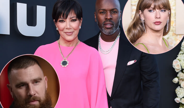 Kris Jenner’s Boyfriend DRAGGED For Lurking Around Taylor Swift & Travis Kelce At Super Bowl Party!