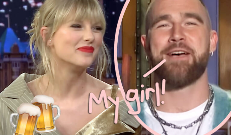 Travis Kelce Gushes Over ‘Pro’ Taylor Swift Chugging Beer At Super Bowl!
