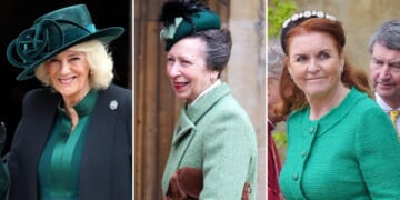 Queen Camilla, Princess Anne, Sarah Ferguson Match in Green on Easter