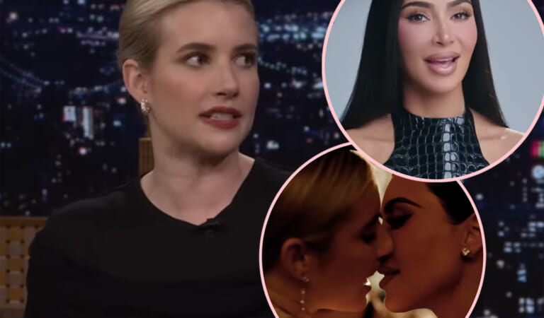 Emma Roberts Reveals What It’s Really Like To Kiss Kim Kardashian! SPOILER: It’s Messy!